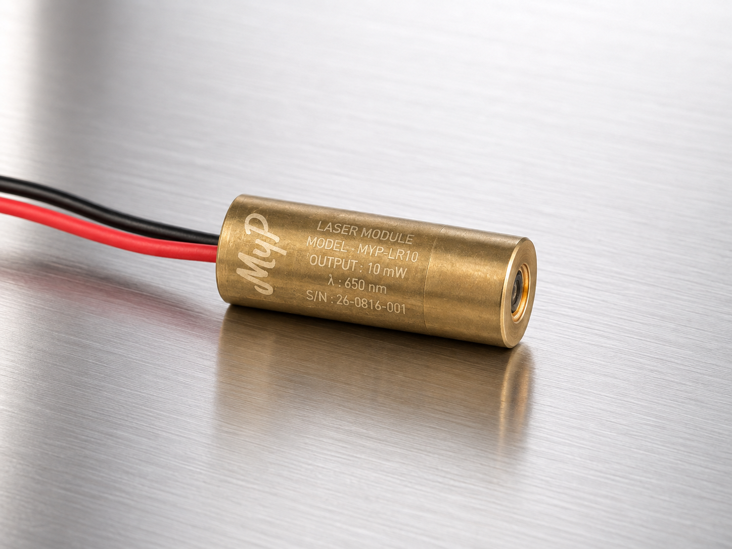 Marquage laser sur un module laser en laiton